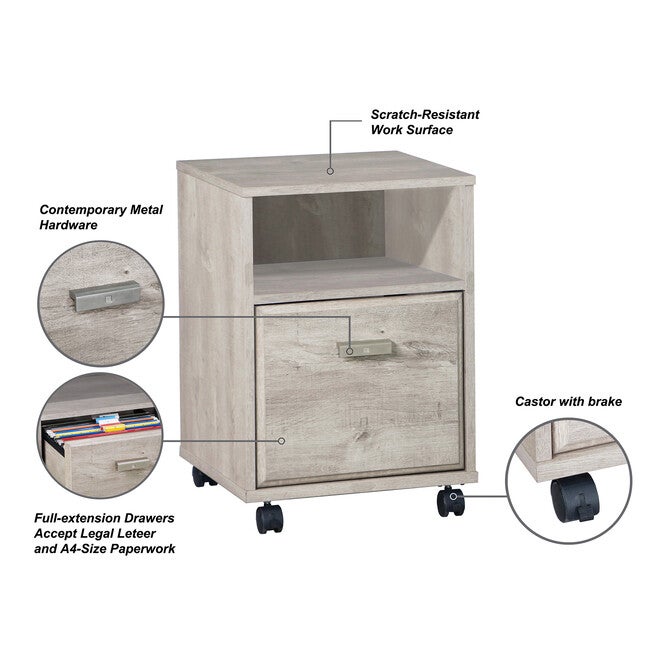Saint Birch Elma File Cabinet In Washed Gray Finish File Cabinet, , alternate image number null