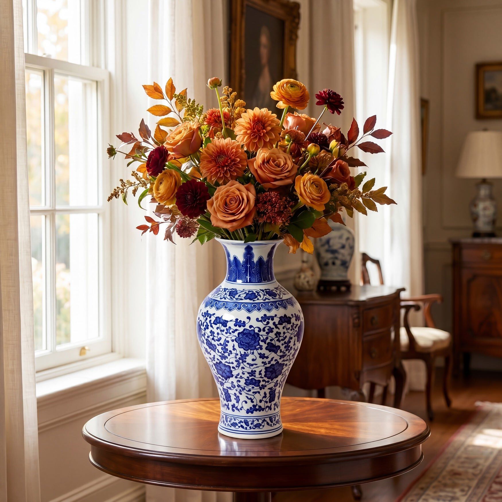 Blue Willow 13 inchesH Chinoiserie Vase, BLUE, hi-res image number 0