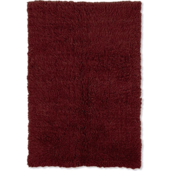 Flokati Burgundy Rug, BURGUNDY, hi-res image number 0