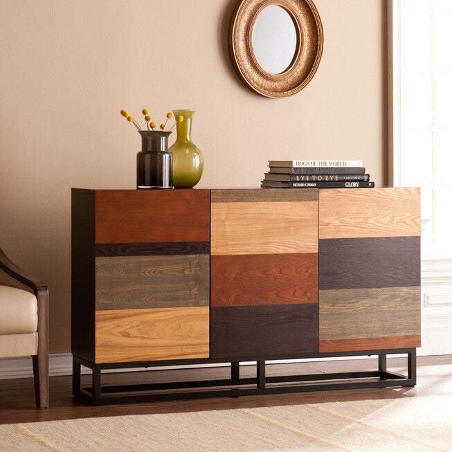 Mixed Tonal Wooden Console Table, , alternate image number null