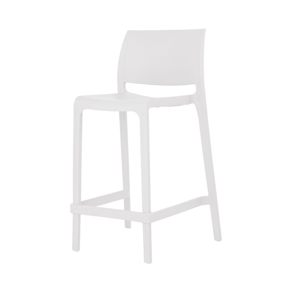 Set of 2 Sensilla Outdoor Stackable Counter Stools, WHITE, alternate image number 2