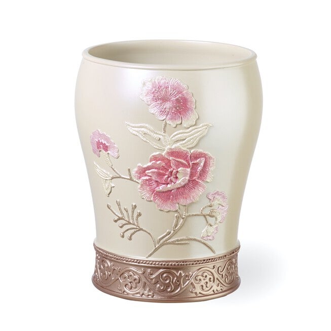 Dublin Rose Waste Basket, BEIGE, hi-res image number 0