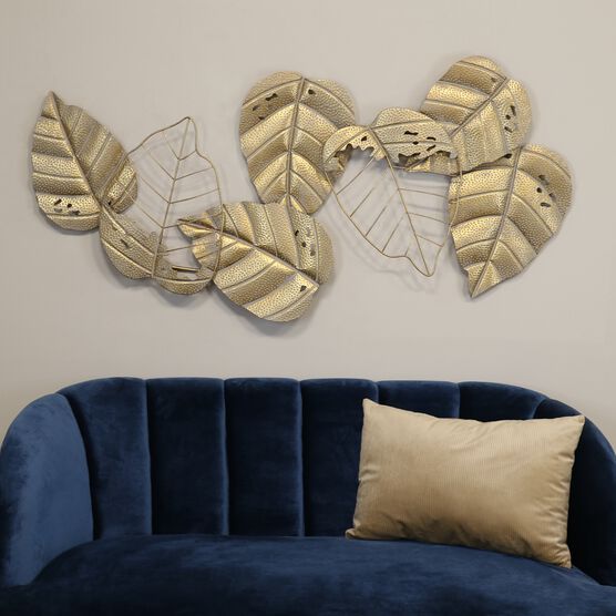 Metal Gold Leaves Centerpiece Wall Decor, , alternate image number null