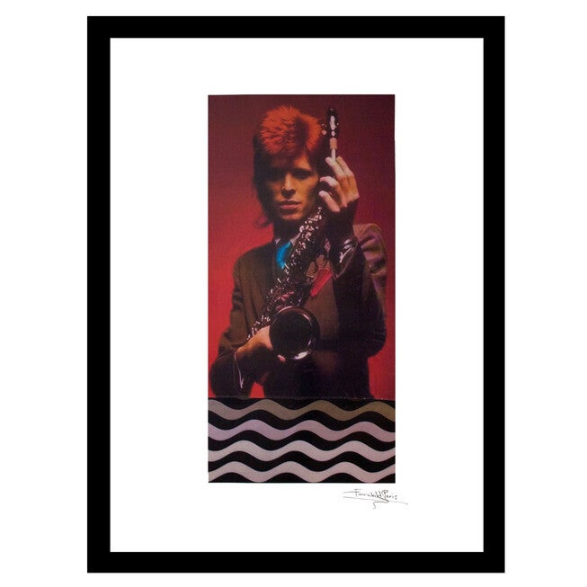 David Bowie Saxophone - Red / Brown - 14x18 Framed Print, RED BROWN, hi-res image number 0