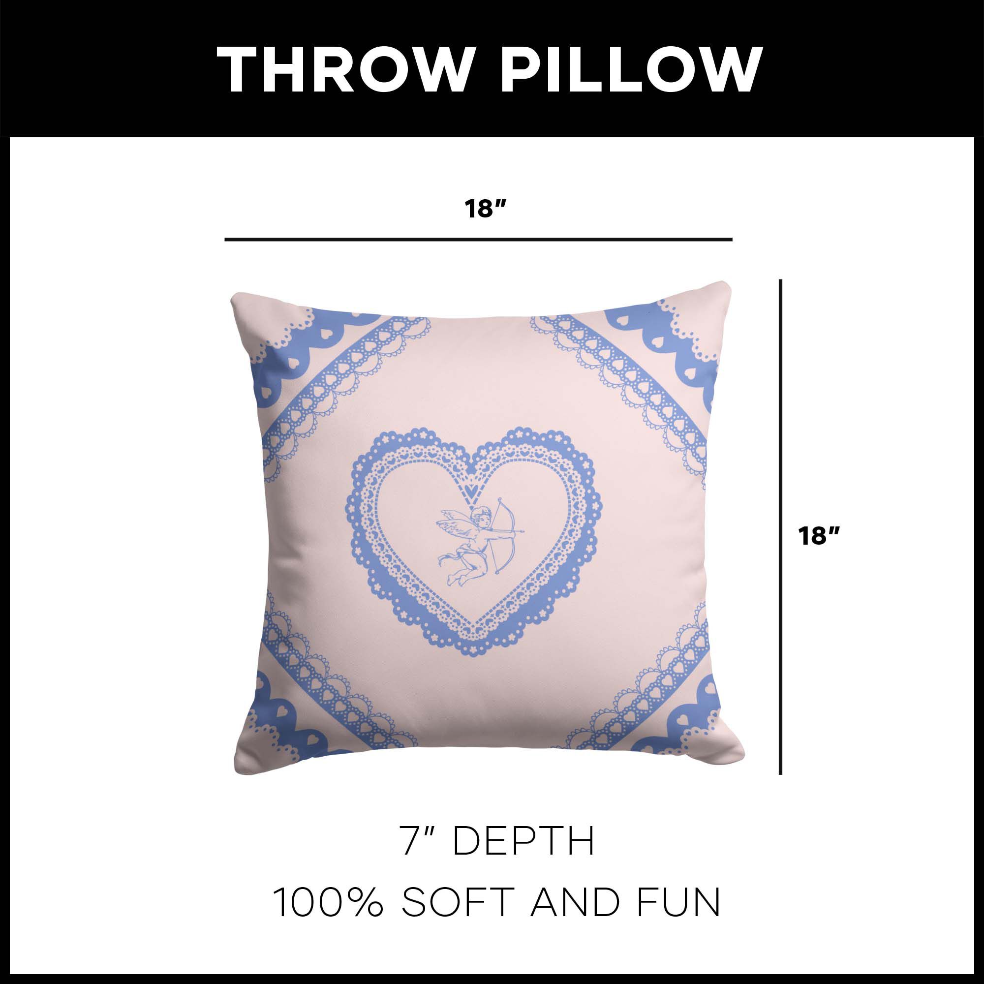 Valentine's Day Vintage Hearts Throw Pillow 18X18 Inches, HEART PILLOW, alternate image number 4