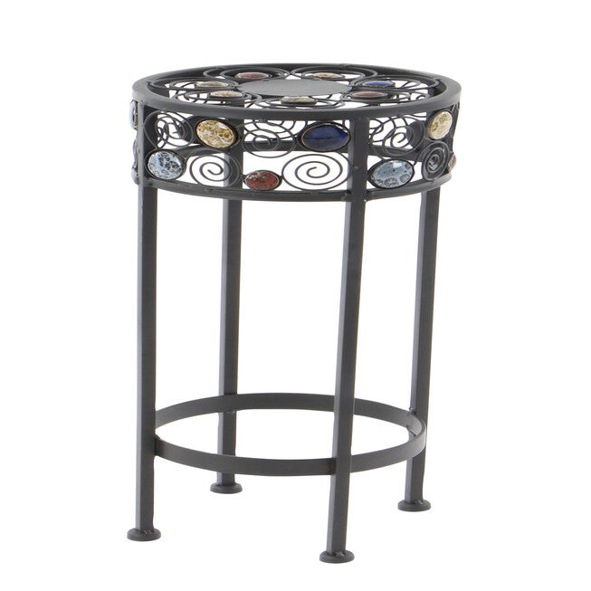 Set Of 3 Black Metal Traditional Plantstand, , alternate image number 2