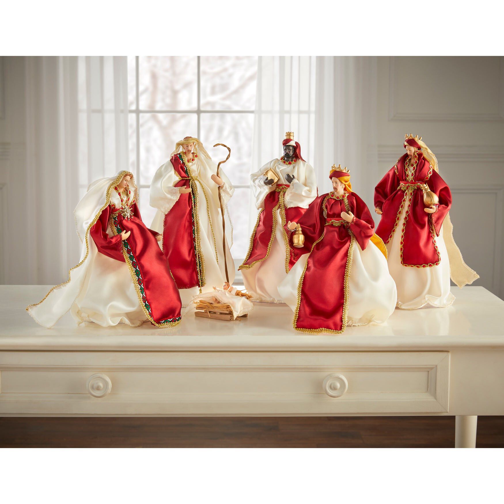 12 inchesH Tabletop Nativity Scene, Set of 6, MULTI, hi-res image number 0