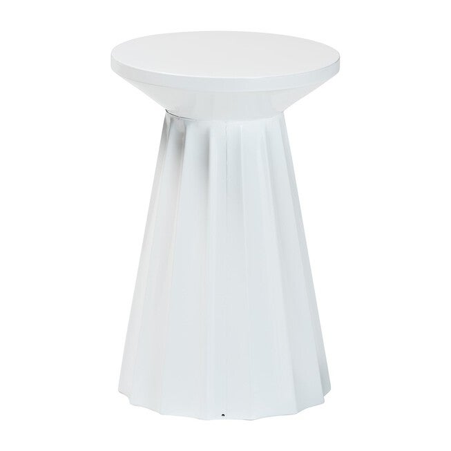Ulmer Metal Scalloped Side Table, Black, WHITE, alternate image number 1