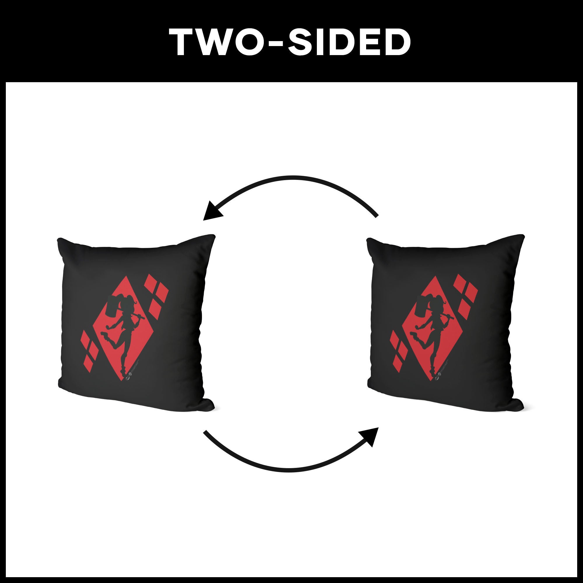 Warner Bros. DC Diamond Heart Throw Pillow 18X18 Inches, DC PILLOW, alternate image number 5