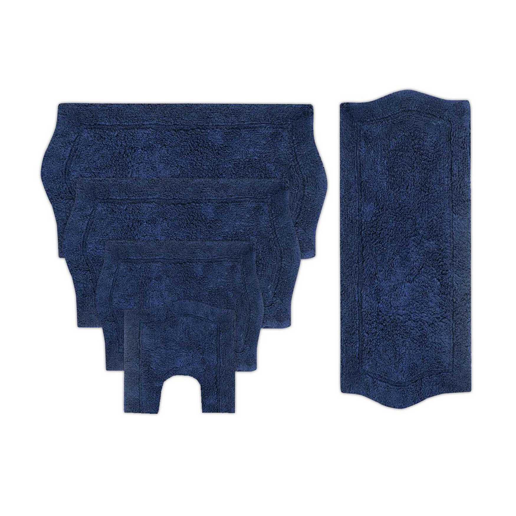 Waterford 5 Piece Set Bath Rug Collection, NAVY, hi-res image number 0
