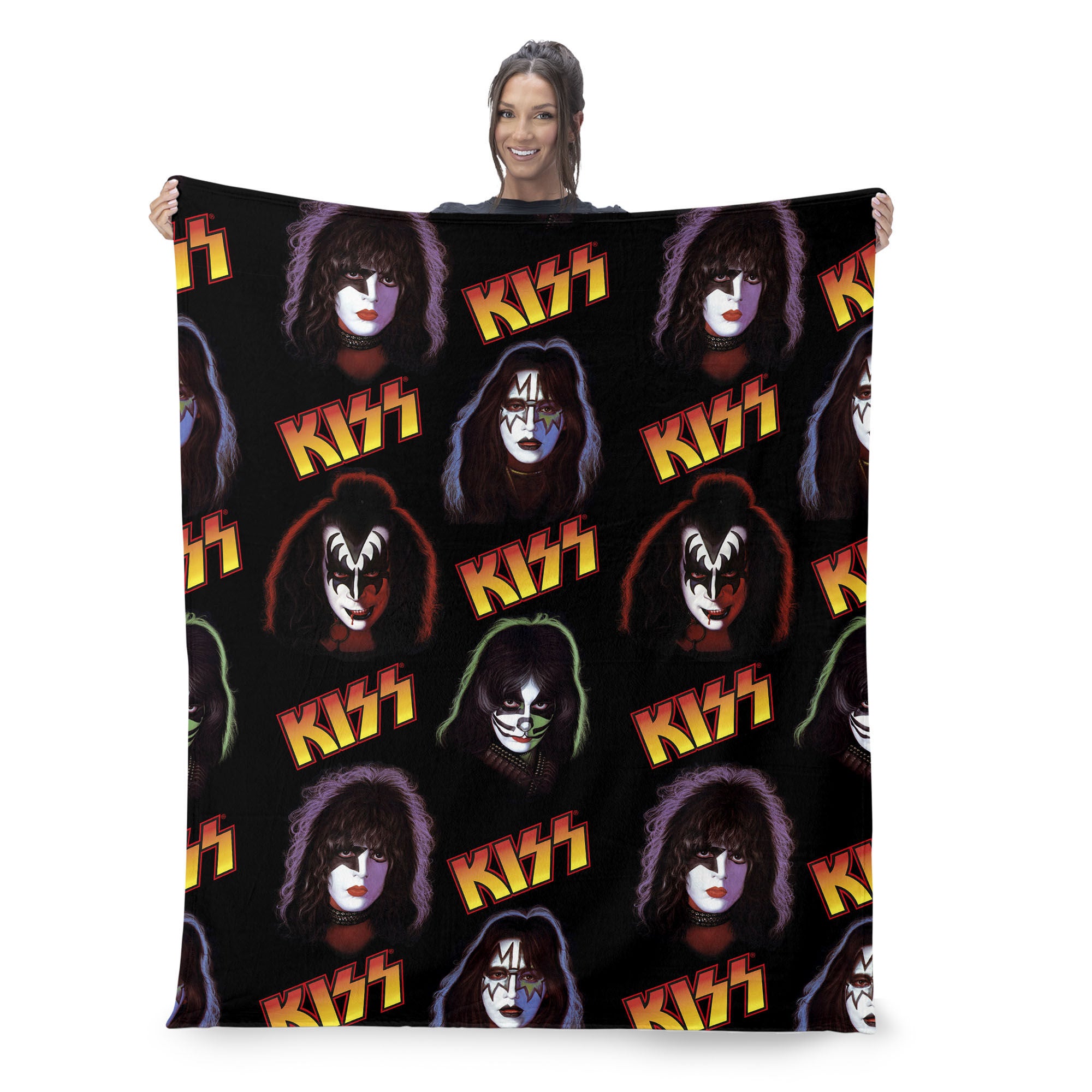 KISS Portraits Silk Touch Throw Blanket 50 x 70 inches, KISS, on-hover image number 1