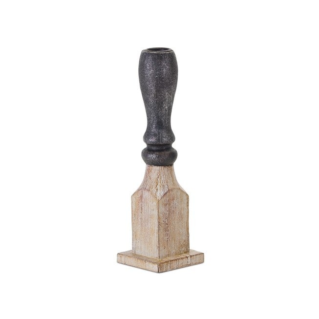 Candle Holder (Set of 4) 8.75 inchesH, 9.25 inchesH, 11.5 inchesH, 13.25 inchesH Resin/Stone Powder, BROWN/WHITE, alternate image number null