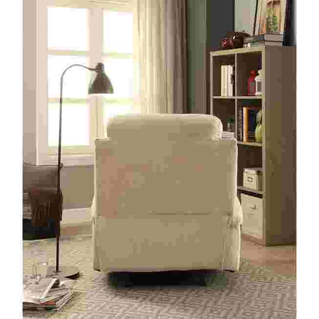 Beige recliner in use in living room