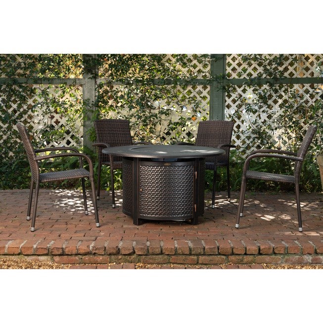 Walkers Round Hammered Aluminum LPG Fire Pit, , alternate image number 7