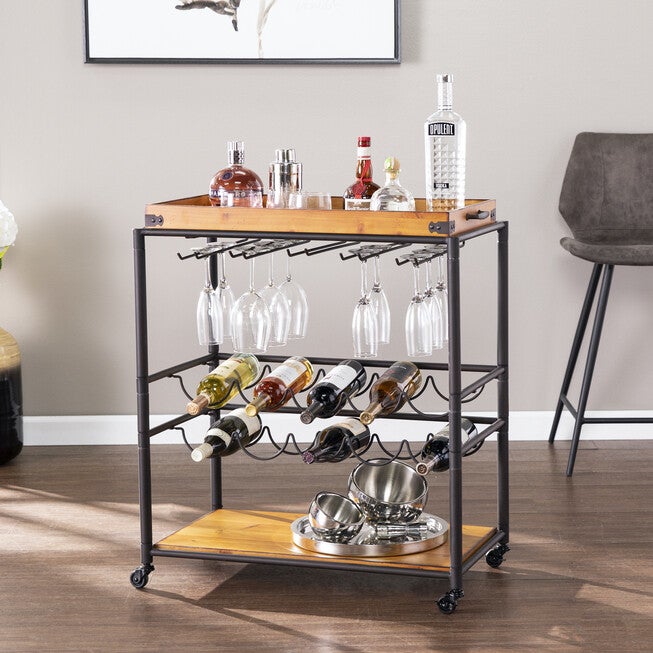 Mayson Bar Cart, BLACK, hi-res image number 0