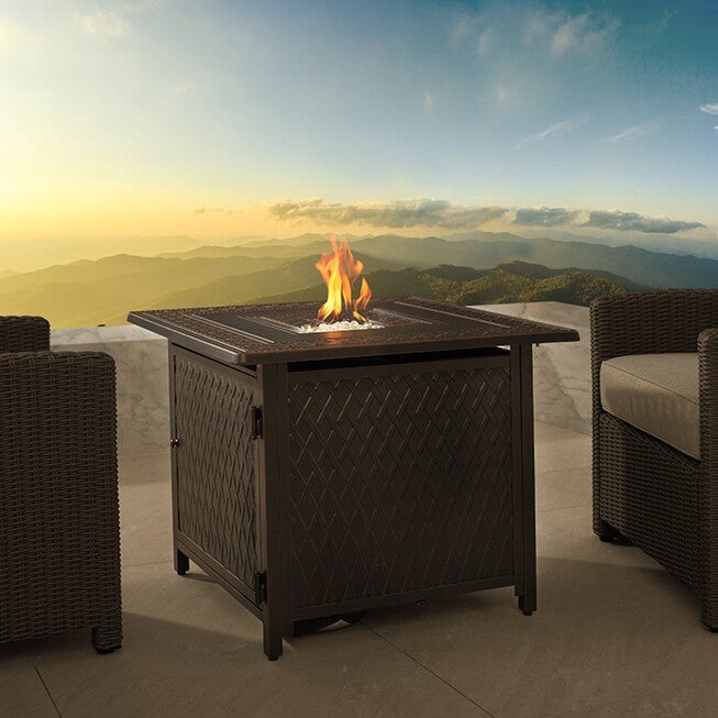 Downey 32 inches Square Aluminum LPG/NG Fire Pit, , on-hover image number null