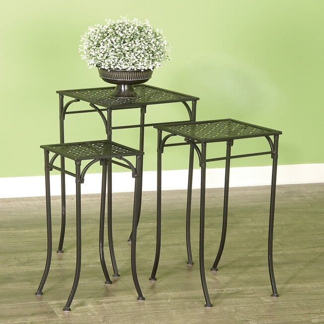 Set Of 3 Black Metal Modern Plantstand, , alternate image number 7