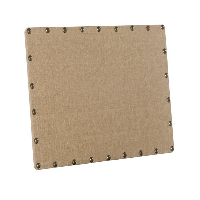 Burlap Nailhead Corkboard, BROWN, hi-res image number 0