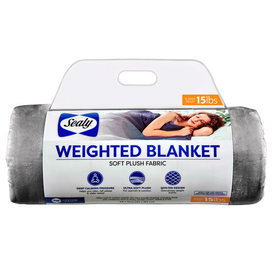 Sealy, 15lb Weighted Blanket, GREY, hi-res image number null