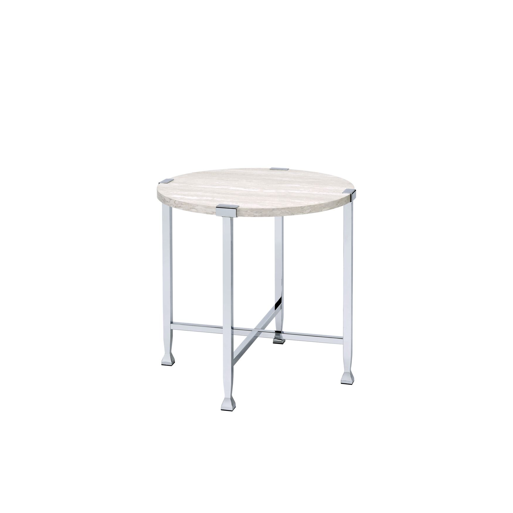End Table, WHITE OAK CHROME, hi-res image number 0