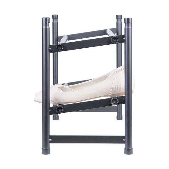 Stackable Telescoping Shoe Rack, Matte Black, , alternate image number null