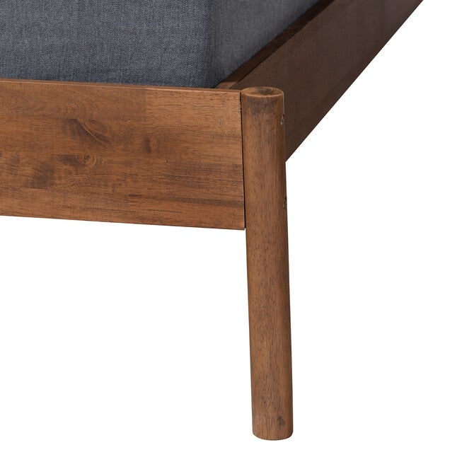 Agatis Mid-Century Modern Ash Walnut Finished Wood Bed Frame, , on-hover image number null