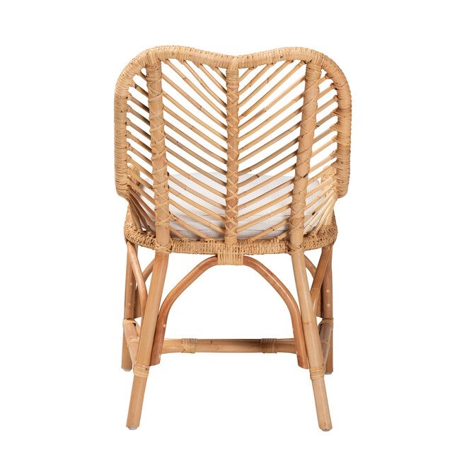Arween Modern Bohemian Natural Brown Rattan Dining Chair, , alternate image number 3
