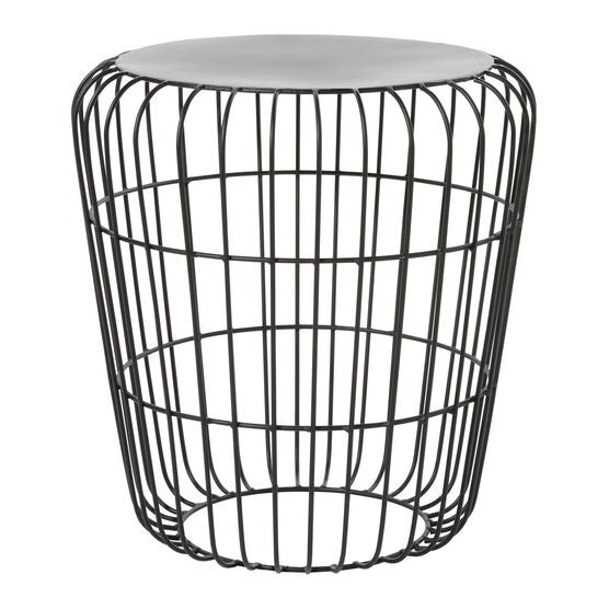 Grey Tin Industrial Outdoor Accent Table, GREY, hi-res image number null