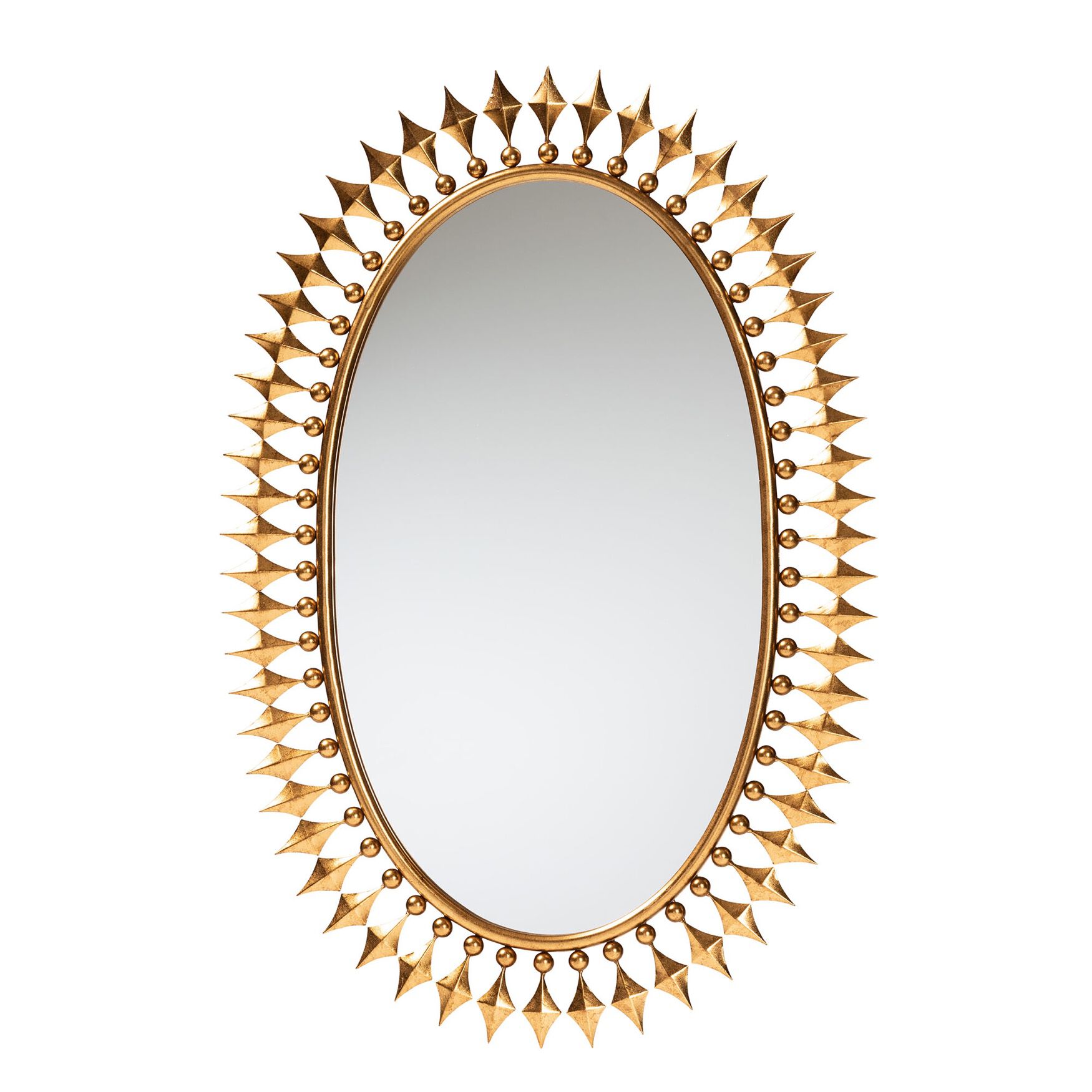 Rogier Modern Glam And Luxe Antique Goldleaf Metal Accent Wall Mirror, GOLD, hi-res image number 0