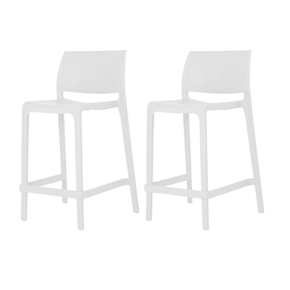 Set of 2 Sensilla Outdoor Stackable Counter Stools, WHITE, on-hover image number 1