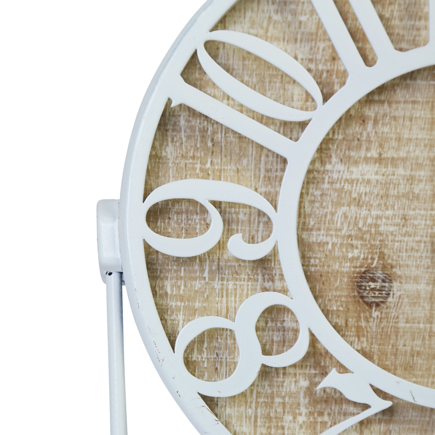 Dominick Wood and Metal White Table Clock, , alternate image number 2
