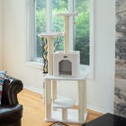 Classic 62" Real Wood Cat Tree With Levels, Condo And Two Perches, , on-hover image number null