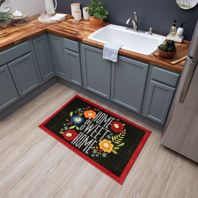Home Sweet Flowers Kitchen Rug, , alternate image number null