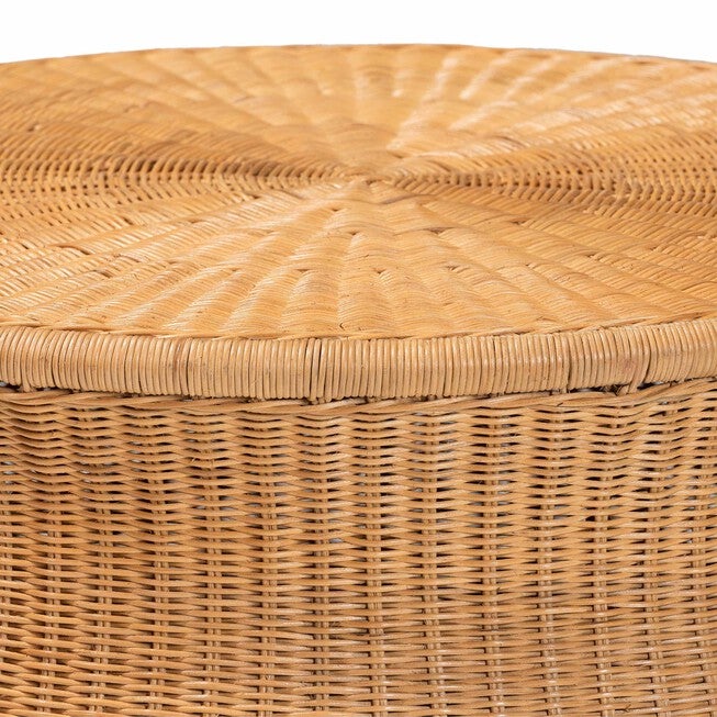 Caroline Round Natural Rattan Coffee Table, LIGHT HONEY, alternate image number null