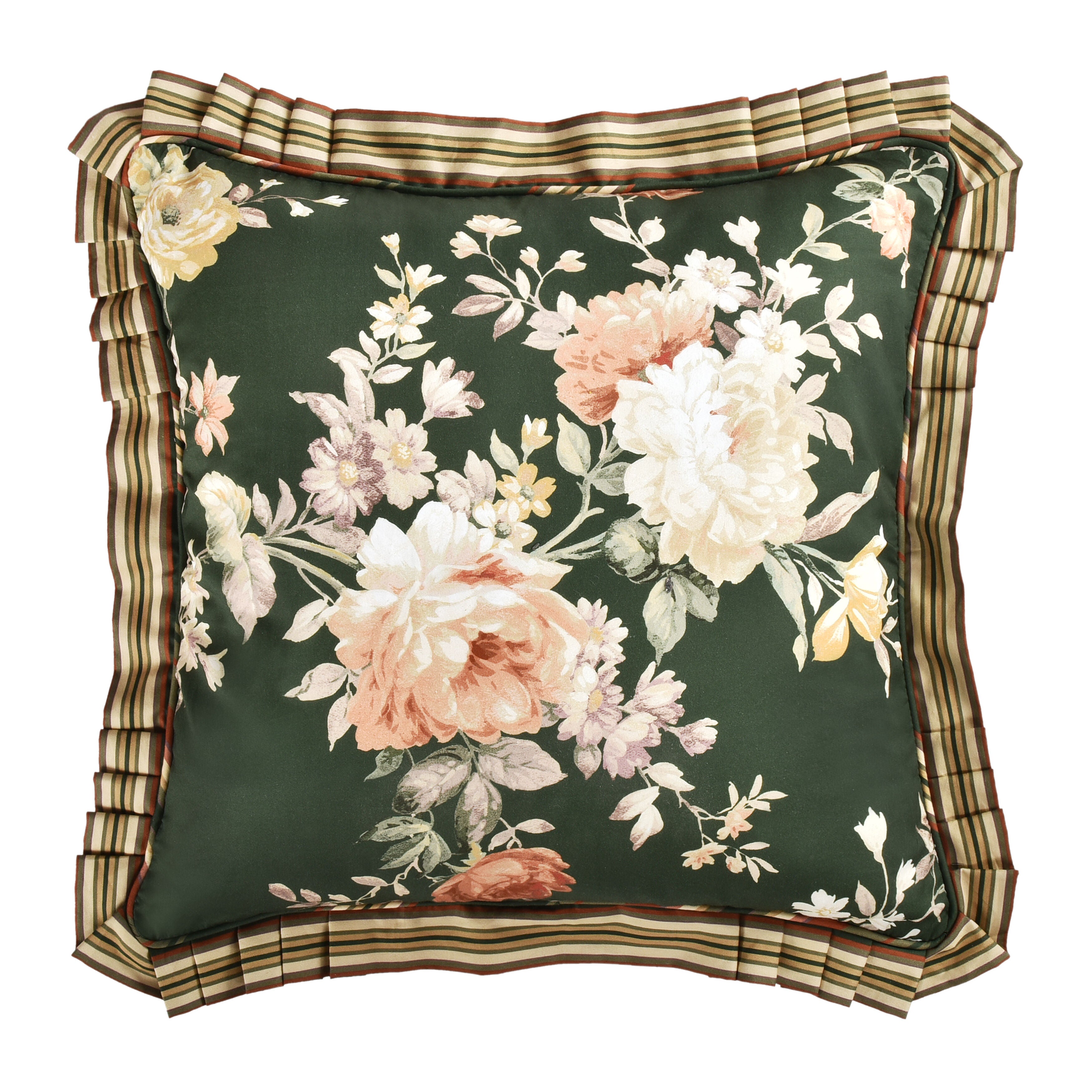 BRITTANY 20 inches SQUARE DECORATIVE THROW PILLOW, FOREST, hi-res image number 0