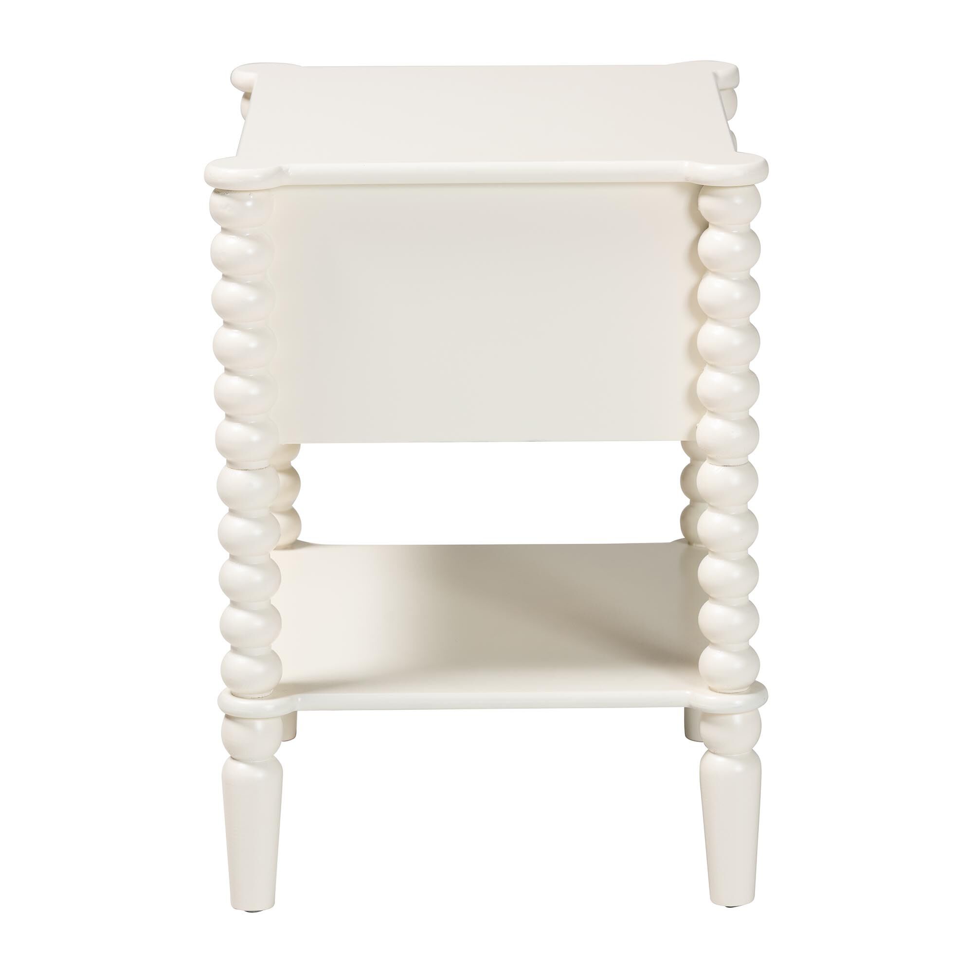 Rimona End Table with Bobbin Legs, WHITE, alternate image number 4