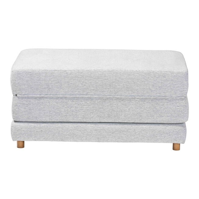 Sabriel Modern Light Grey Fabric Convertible Sleeper Ottoman, LIGHT GREY/OAK BROWN, alternate image number null