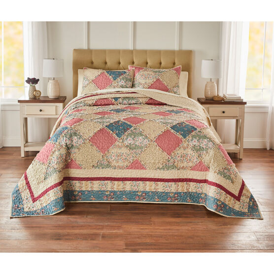 Patchwork Ruffle Bedspread, MULTI, hi-res image number null