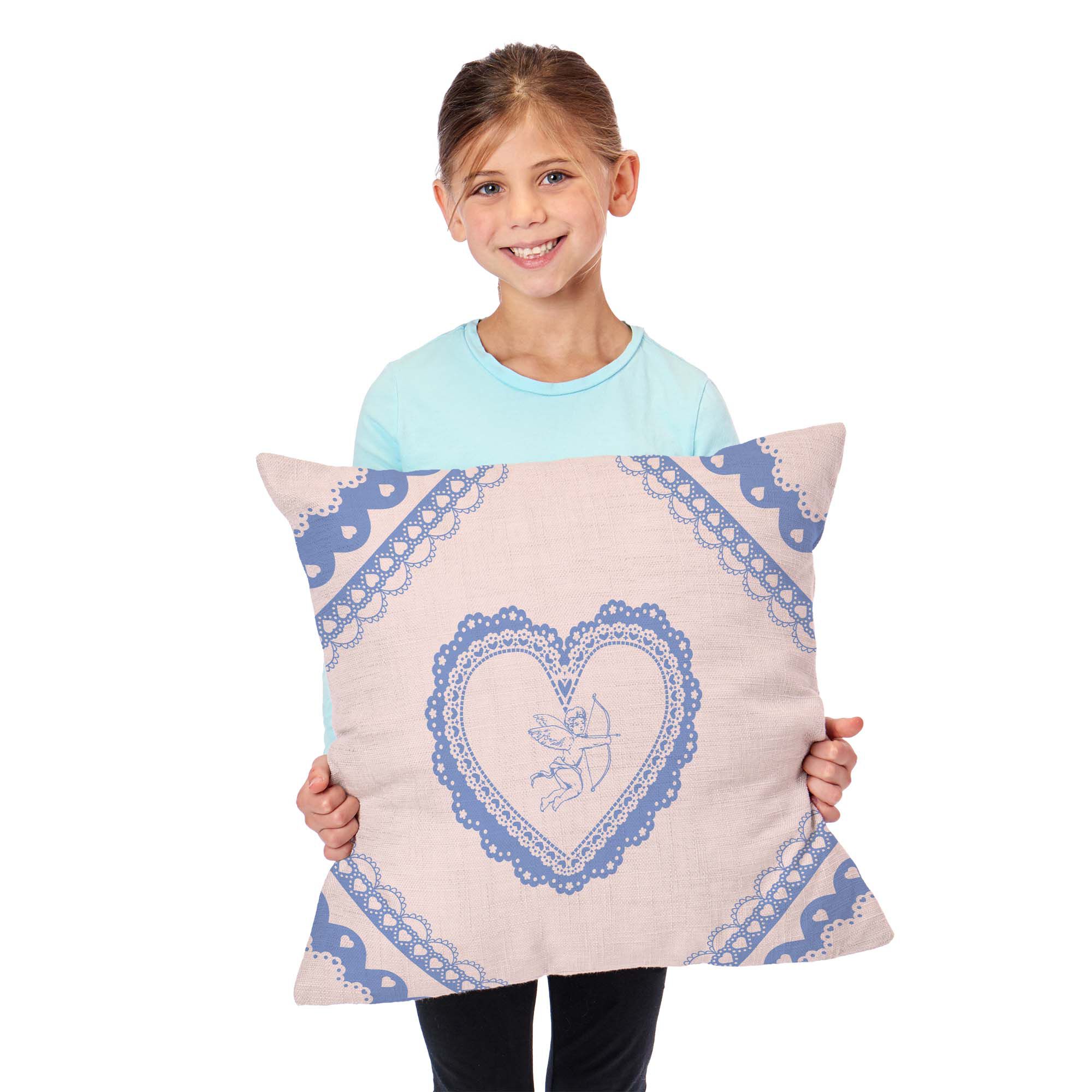 Valentine's Day Vintage Hearts Throw Pillow 18X18 Inches, HEART PILLOW, alternate image number 2