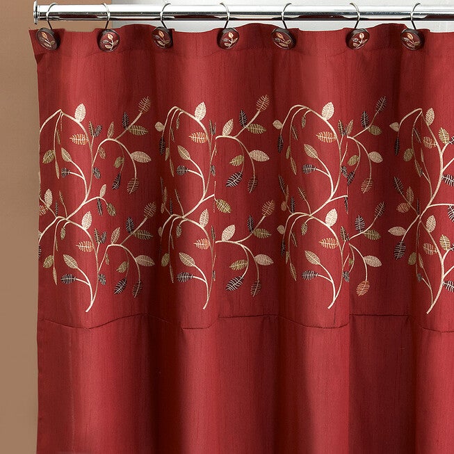 Aubury Shower Curtain, BURGUNDY, hi-res image number null