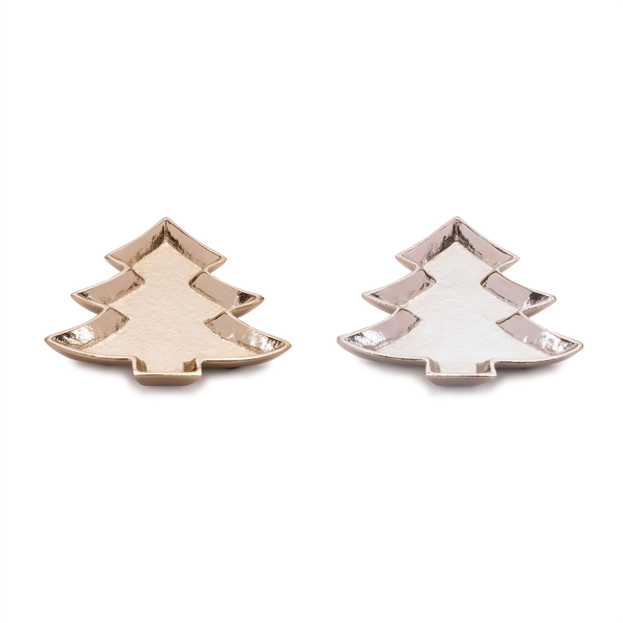 Metal Pine Tree Trinket Tray (Set of 2), GOLD, hi-res image number 0