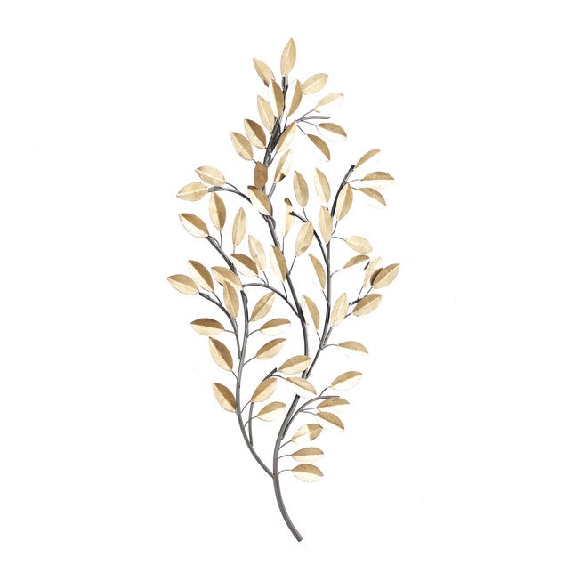 Brass Metal Glam Floral Wall Decor, , alternate image number 2