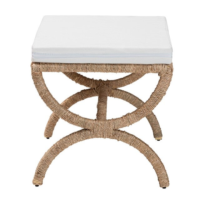 Maliyah Japandi Natural Seagrass Ottoman, NATURAL BROWN, alternate image number null
