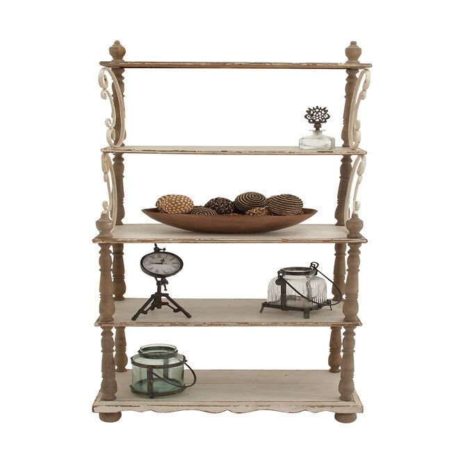 White Wood Farmhouse Shelving Unit, 75 inches x 32 inches x 16 inches, , on-hover image number null