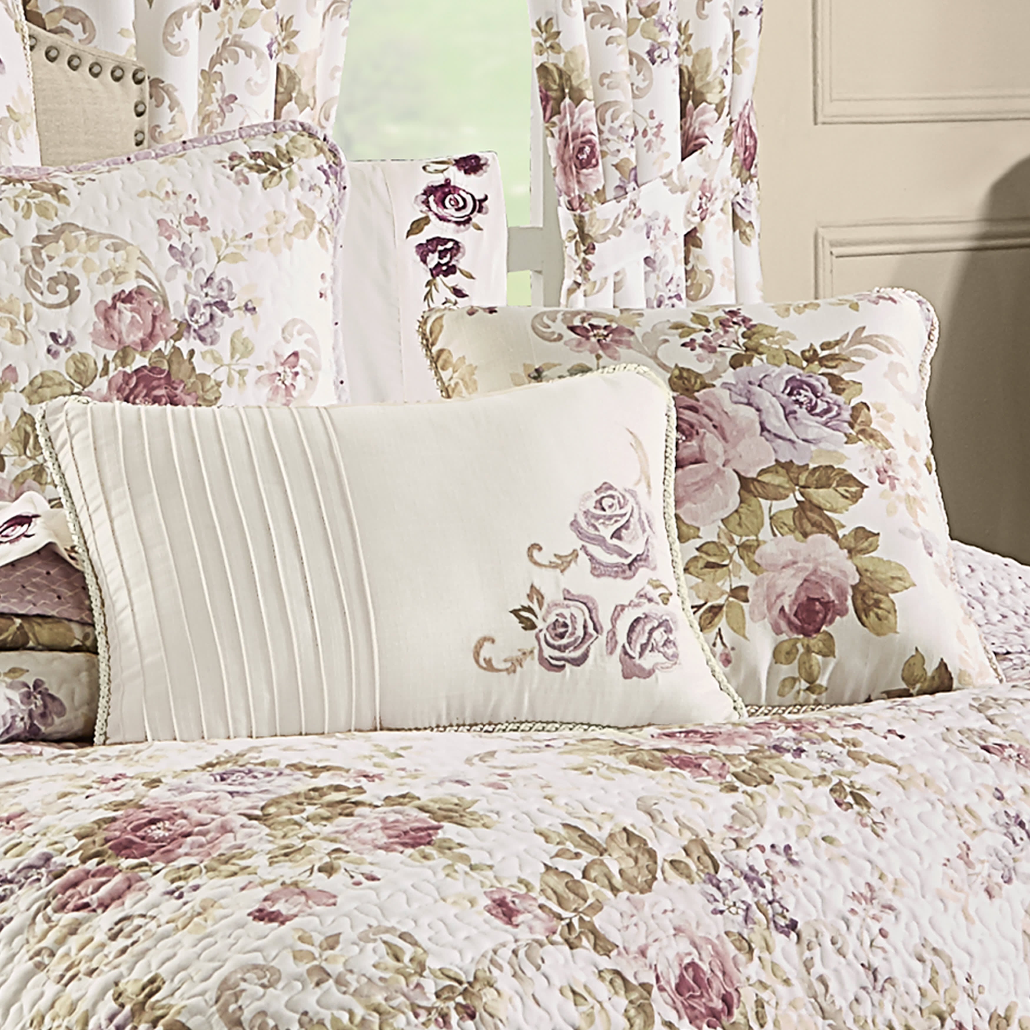 Chambord 16 Inch Square Decorative Throw Pillow, LAVENDER, alternate image number 1