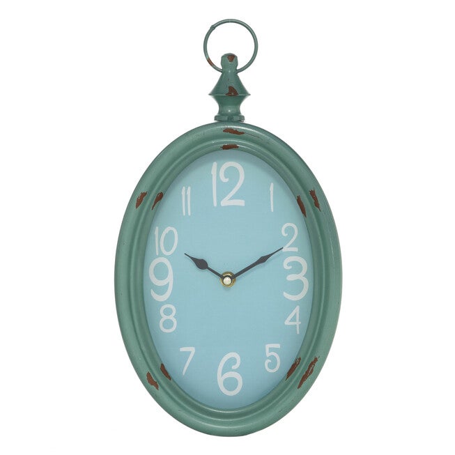 Set Of 4 Multi Colored Metal Vintage Wall Clock, , alternate image number null