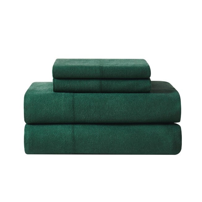Solid Flannel Sheet Set, GREEN, hi-res image number null