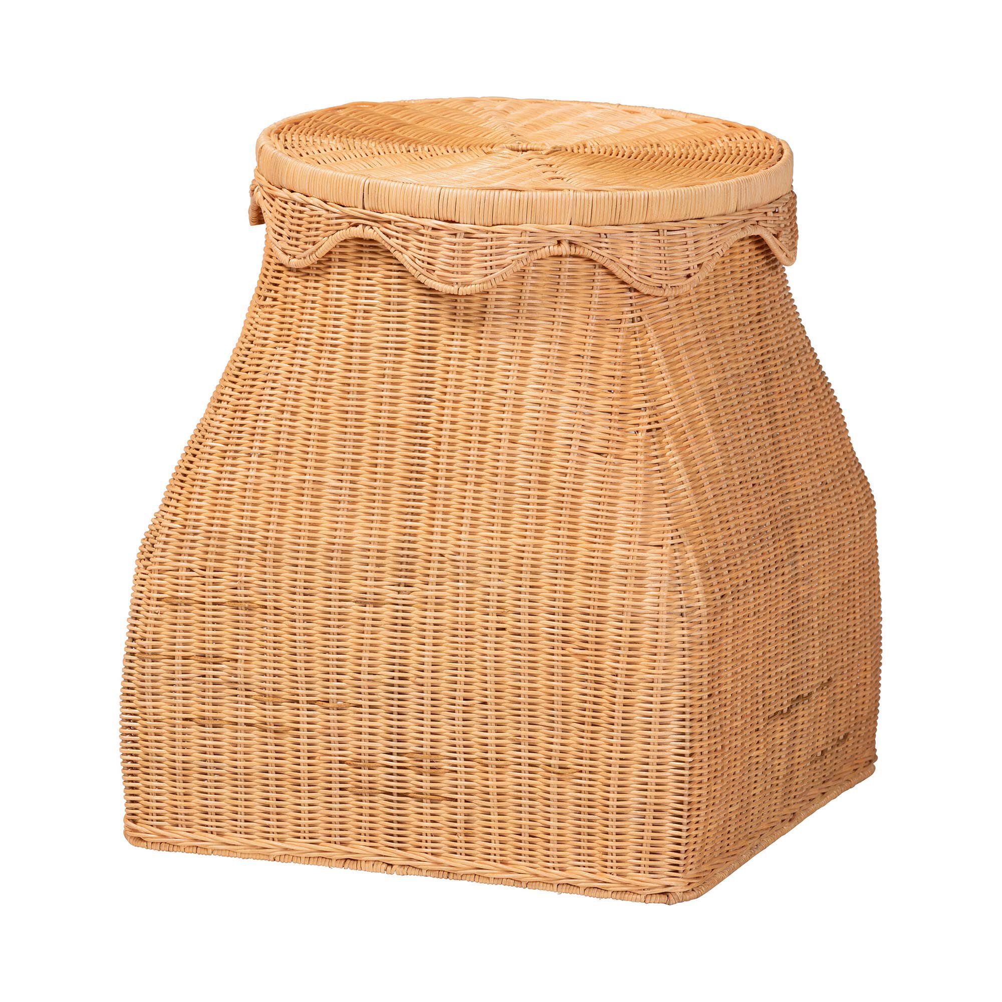 Ada Natural Rattan Laundry Hamper, HONEY, alternate image number 1
