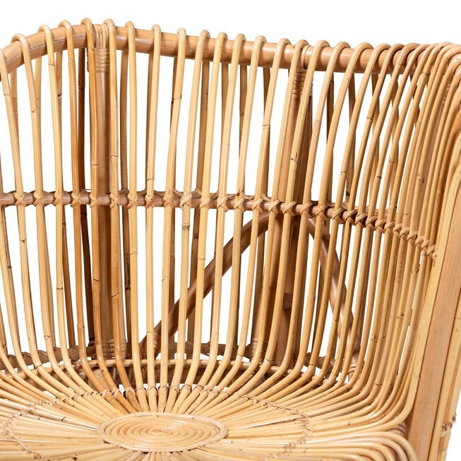 Nagoya Modern Bohemian Natural Rattan Wide Seat Lounge Chair, , alternate image number null