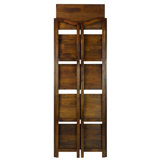 Stratford 5-Shelf Folding Bookcase-Warm Brown, , alternate image number 5